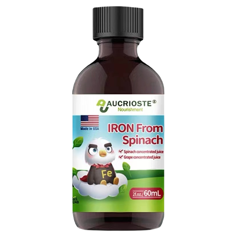 美国进口高端品牌澳克罗健菠菜浓缩饮液补铁剂小脸红润复合氨基酸