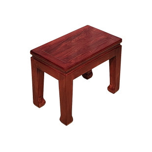 40高实木小凳子换鞋凳家用板凳红木色矮凳中式老榆木方凳榫卯整装