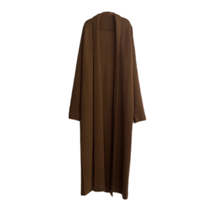 Louis Helin经典延续羊毛纯色超长落肩宽松万搭针织开衫外套