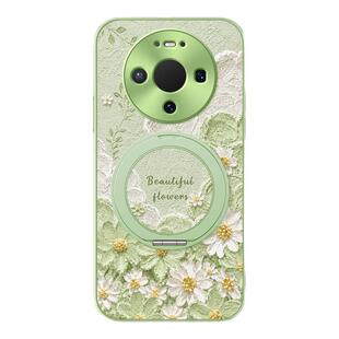 油画花瓣适用华为mate80pro手机壳mate70女款mate60pro+小羊皮挂绳新款50磁吸支架40/30防摔软卡通浮雕夏季