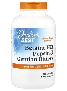Doctor's Best甜菜碱盐酸盐胃蛋白酶调节肠胃呵护帮助