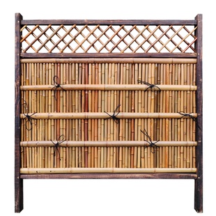 竹篱笆围栏室内外别墅庭院花园装饰隔断围墙日式竹屏风碳化竹栅栏