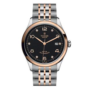 帝舵Tudor 1926系列玫瑰金镶钻黑盘钢带机械男表M91551-0004