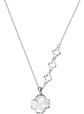 足银幸运草项链女时尚百搭