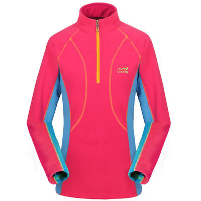 抓绒衣女款加厚贴身内搭内穿户外跑步半拉链摇粒绒上衣套头打底衫