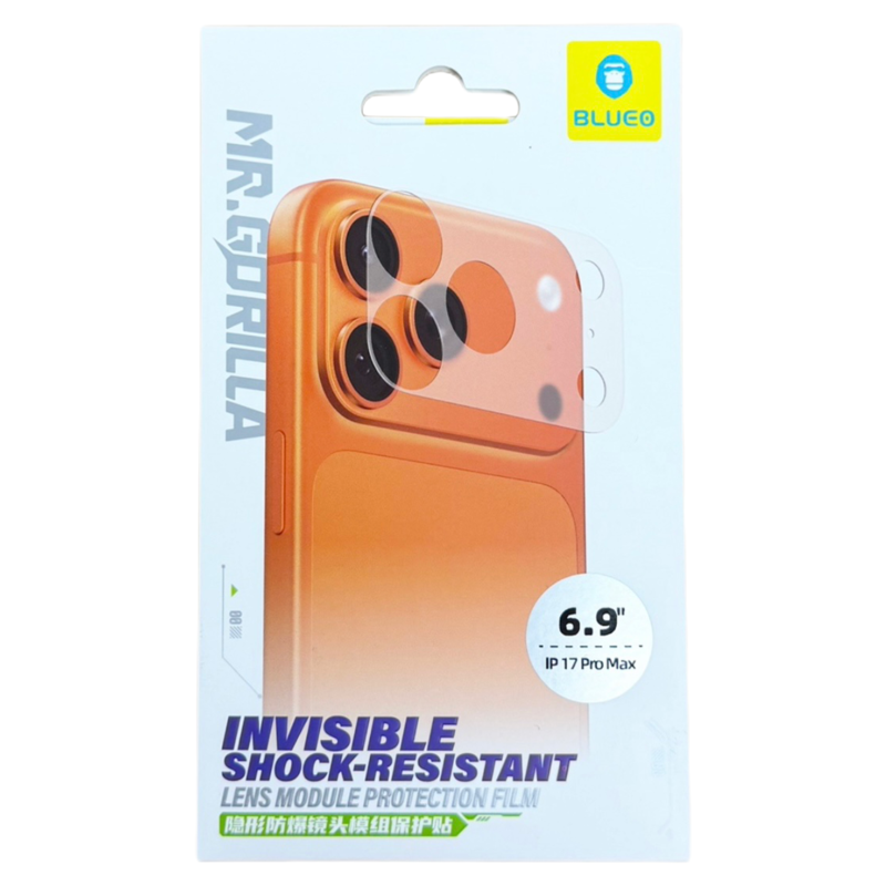 蓝猩BLUEO适用苹果17ProMax镜头模组保护贴膜iPhone17Pro磨砂隐形底座保护膜16Pro后置摄像头全包防