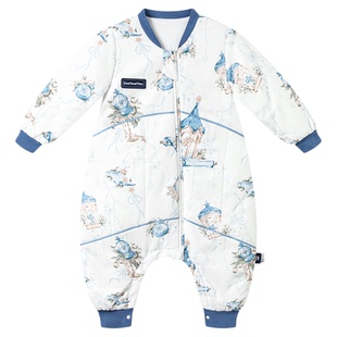 Domiamia暖羊睡袋婴儿护肚防踢被儿童秋冬保暖加厚分腿羊毛男女童