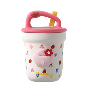 保温早餐杯带盖勺陶瓷燕麦宽口便携外带上班族粥豆浆办公室水杯子