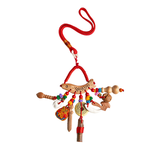 普陀山宝宝别惊别针婴儿童护身符黑G牙孕妇外出新中式桃木挂件