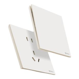 公牛蝶翼超薄G57肤感开关五孔插座16a面板哑光奶油风米绒白新品