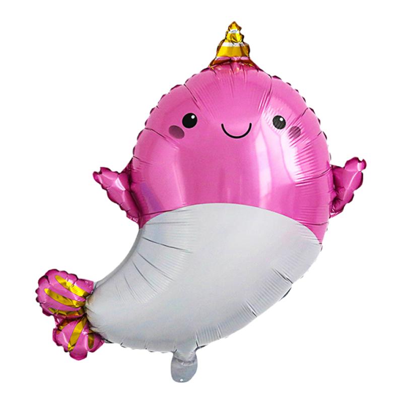 海洋动物主题生日气球装饰布置海豚鲸鱼海狮鳄鱼椰树卡通铝膜气球
