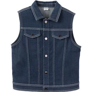 森马儿童马甲2025春季新款经典百搭牛仔外套男童翻领上衣时尚童装