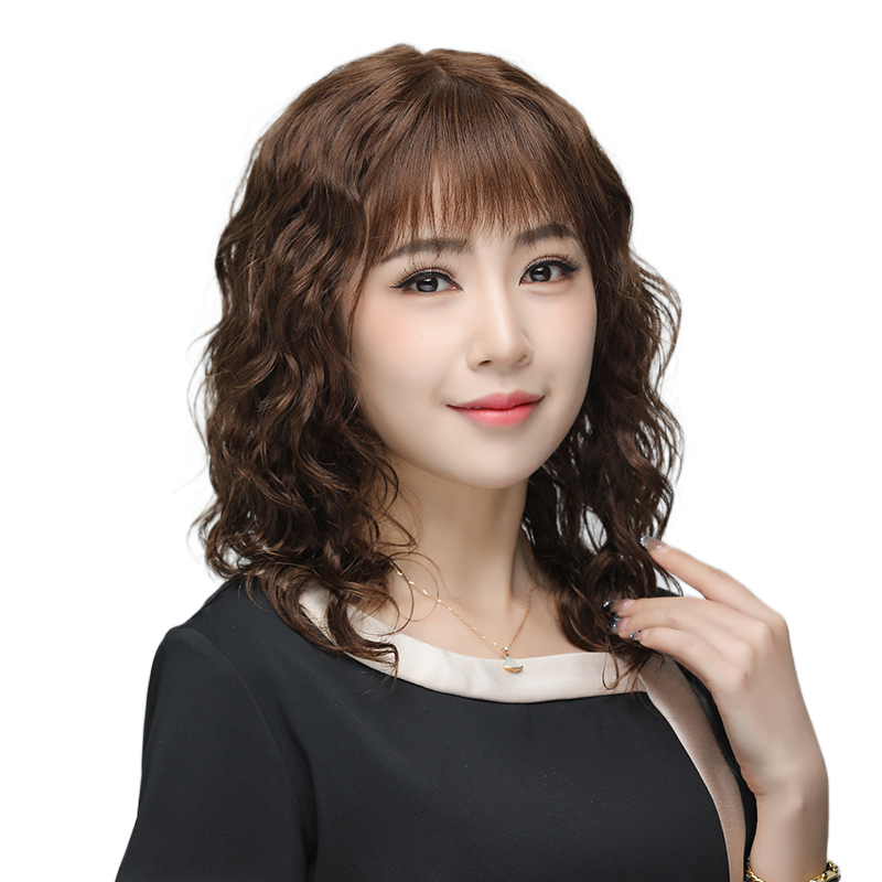 中老年假发真人发丝减龄遮白发