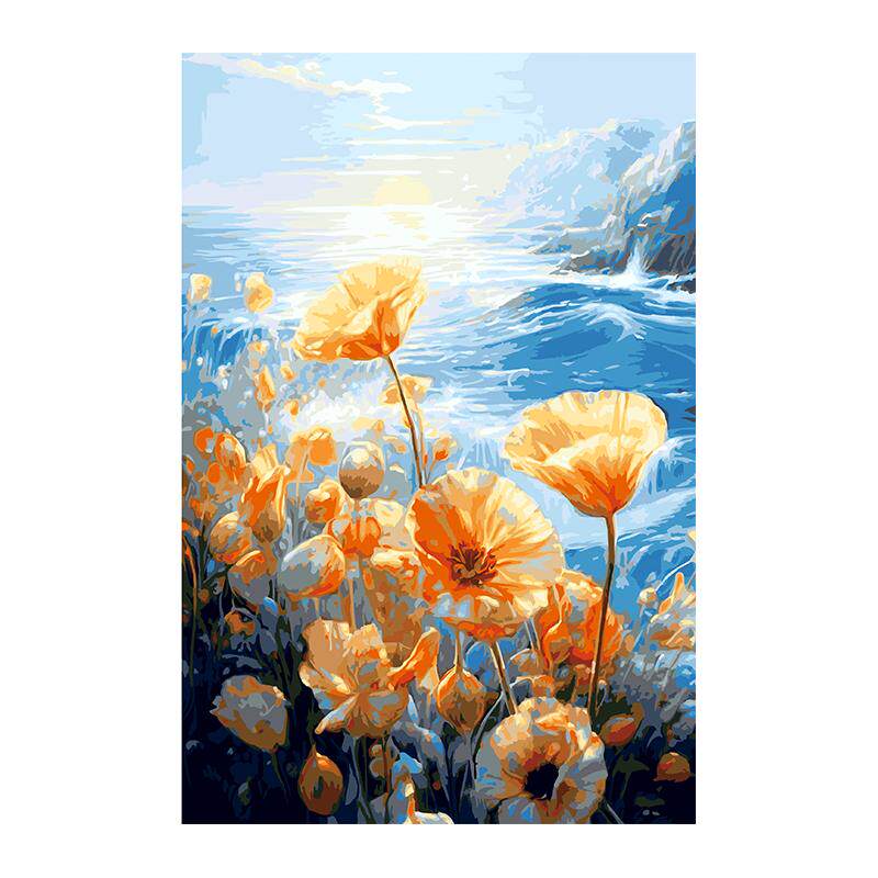 自油自画DIY数字油画虞美人