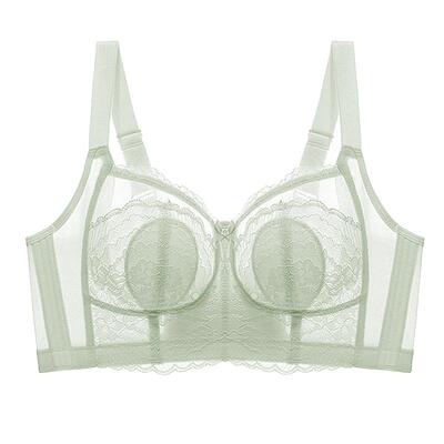 润微超薄兔耳朵薄杯透气大胸显小收副乳调整型女内衣聚拢文胸罩