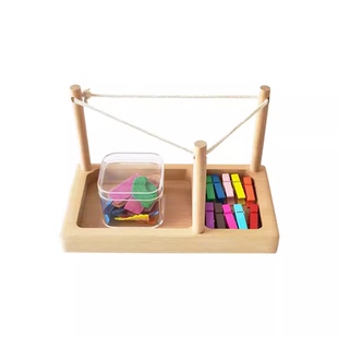 萌学蒙氏蒙台托育教具晾晒衣架服精细动作训练日常生活夹夹子套装