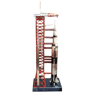 铁艺金属DIY拼装模型3D立体拼图载人登月航天土星五号火箭发射台