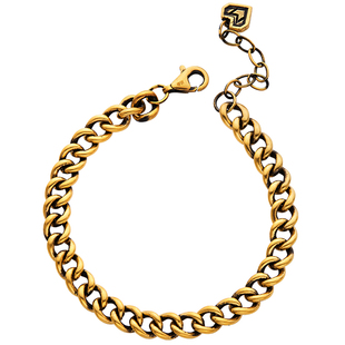 侧身古巴链黄金手链男款复古黑金男士纯金老板链正品5D足金送男友