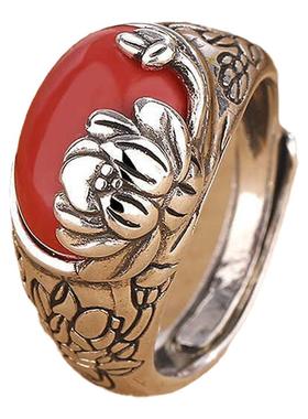 复古文艺民族风异域莲花戒指