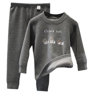 儿童加绒加厚保暖内衣裤宝宝纯棉套装男女童秋衣秋裤婴儿秋冬内穿