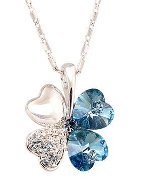 幸运四叶草奥地利水晶锁骨链