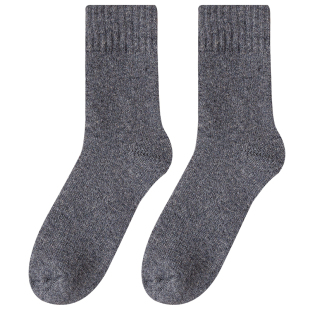 超厚纯羊毛袜子男秋冬季保暖加绒加厚东北零下40度男士毛圈长筒袜