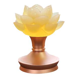 电池款莲花灯铜供佛灯铝合金水晶灯家用供灯调明暗长明灯佛灯包邮