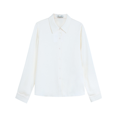 职场通勤|高级感醋酸翻领衬衫女