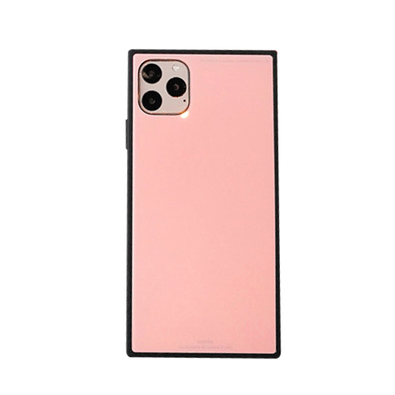 高档奢华ins网红适用于苹果16promax方形14Plus手机壳iphone13pro玻璃12mini情侣纯色x