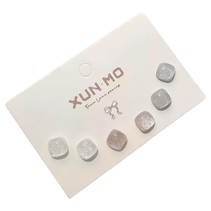 炫彩星空小方糖耳钉多巴胺甜耳饰