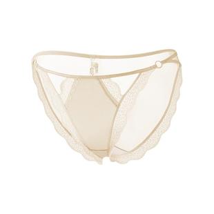 蕾丝内裤女性感新款2025女生纯棉裆网纱高级缎面夏季纯欲透明红色