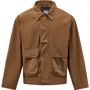 CAT卡特26春季新品男士复古宽松肌理感经典微皱感工装风贴袋夹克