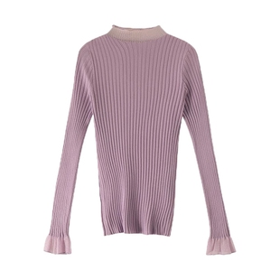 大码毛衣女套头内搭网纱打底衫蕾丝洋气针织衫上衣胖mm200斤秋冬