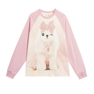 【快乐护卫队系列】LALABOBOT恤25年夏秋新款原创卫T撞色印花上衣