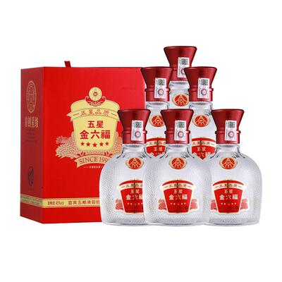 金六福红五星45度浓香型白酒整箱