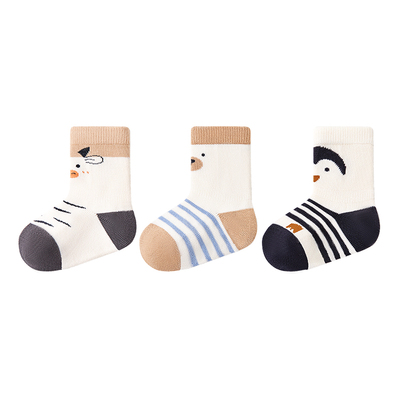 小龙人无骨春秋男宝中筒纯棉袜