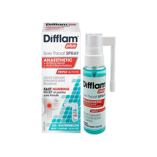 Difflam抗菌止痛喷雾咽喉炎口腔专用药镇痛无糖西瓜味30ml