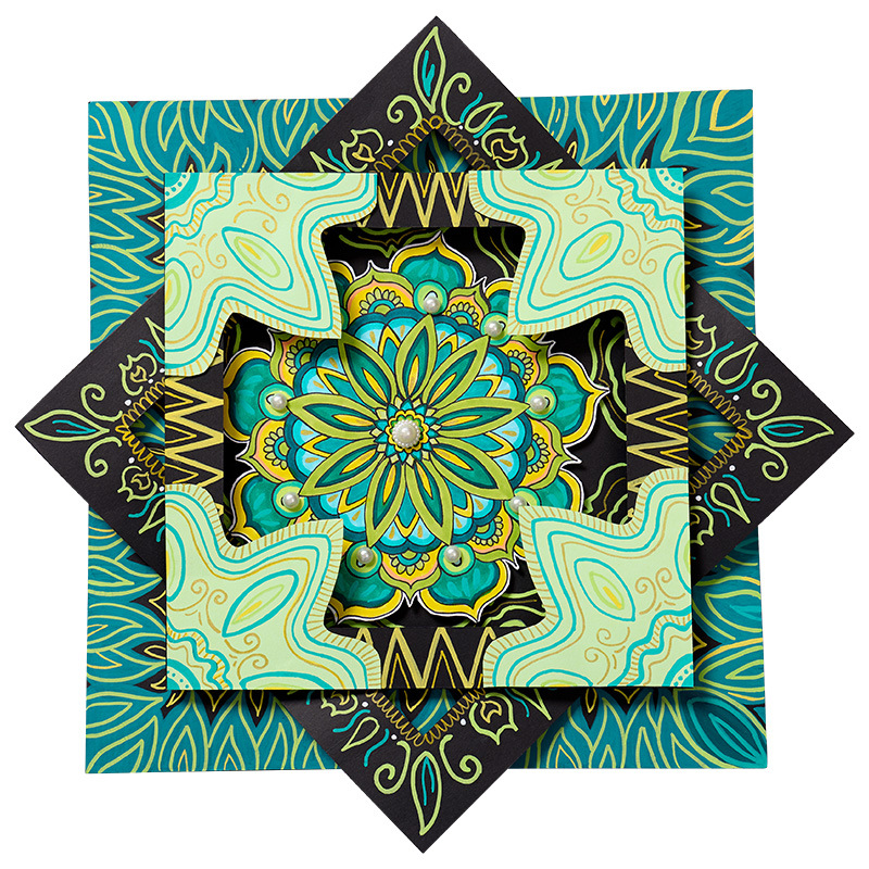 国风非遗敦煌藻井手工diy创意美术儿童制作材料包幼儿园绘画涂鸦