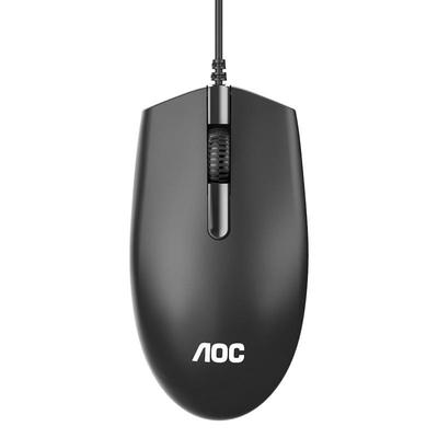 AOC 鼠标有线静音办公家用商务台式机电脑笔记本外接打字USB通用