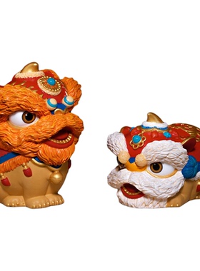 铜师傅吉祥醒狮紫铜摆件乔迁礼