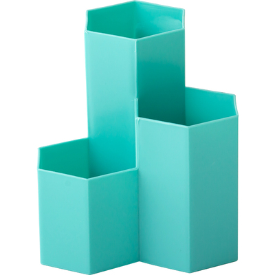 高颜值三格in斜插式六角笔筒收纳