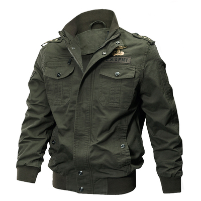 棉质帆布冬季飞行员加绒加厚外套