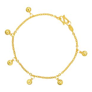 周生生Essence永系列手链足金铃铛手链黄金腕链珠宝首饰09235B