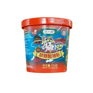 京一根秒熟酸辣粉桶装速食夜宵即食北京老字号土豆鲜粉195g/桶