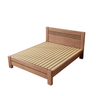 实迪胡桃木实木床现代简约北欧小户型主卧次卧高箱储物单人双人床