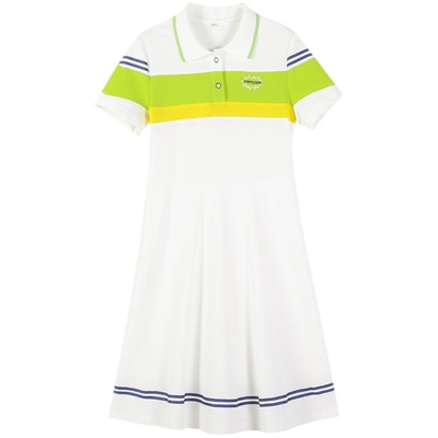 网眼布学院风色彩旋律POLO裙