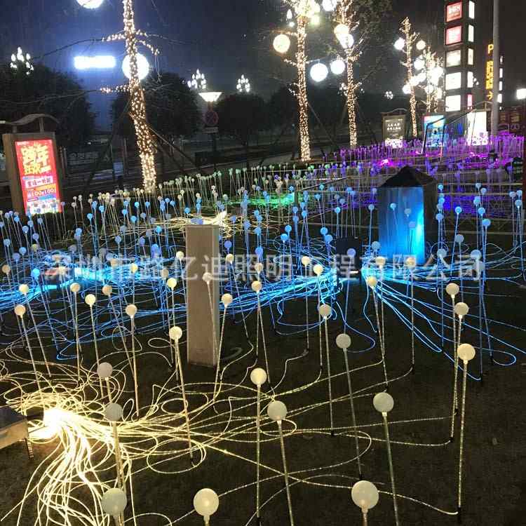 光纤草坪灯 LED户外导光条 光源机 户外装饰发光灯地插圆珠芦苇灯