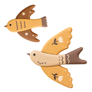 阿楹 有趣燕子飞鸟床头电视墙面贴饰儿童房艺术转角卧室柜门挂件