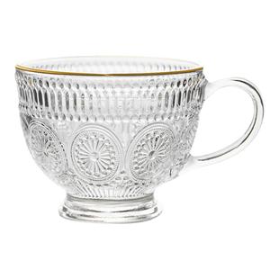 JOJO'S L. PD.Xianggang.复古浮雕玻璃杯太阳花水杯家用 | 乡港