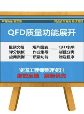 QFD质量功能展开培训资料案例文件模板视频指导模板案例